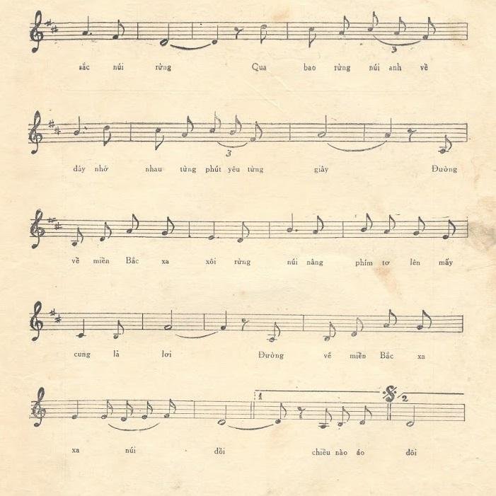 Sheet nhạc Đường Về Miền Bắc 2